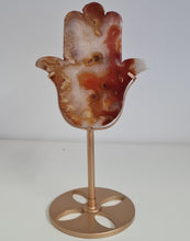 Load image into Gallery viewer, Carnelian Hamsa Hand with Stand