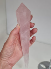 Load image into Gallery viewer, Rose Quartz Wand in Stand