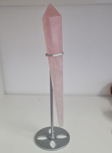 Load image into Gallery viewer, Rose Quartz Wand in Stand