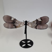 Load image into Gallery viewer, Black Flower Agate Dragonfly Wings