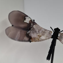 Load image into Gallery viewer, Black Flower Agate Dragonfly Wings