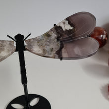 Load image into Gallery viewer, Black Flower Agate Dragonfly Wings
