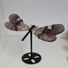 Load image into Gallery viewer, Black Flower Agate Dragonfly Wings
