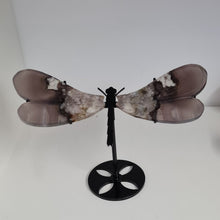 Load image into Gallery viewer, Black Flower Agate Dragonfly Wings