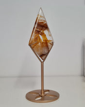 Load image into Gallery viewer, Golden Healer Quartz Diamond with Stand