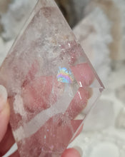 Load image into Gallery viewer, Clear Quartz Diamond with Stand - Rainbows