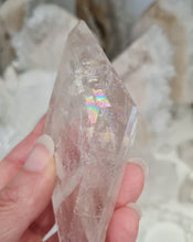 Load image into Gallery viewer, Clear Quartz Diamond with Stand - Rainbows