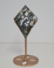 Load image into Gallery viewer, Moss Agate Diamond with Stand