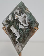 Load image into Gallery viewer, Moss Agate Diamond with Stand