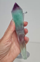 Load image into Gallery viewer, Fluorite Wand in Stand