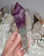 Load image into Gallery viewer, Fluorite Wand in Stand