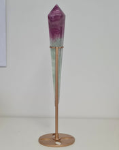 Load image into Gallery viewer, Fluorite Wand in Stand