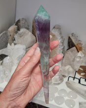 Load image into Gallery viewer, Fluorite Wand in Stand