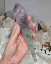 Load image into Gallery viewer, Fluorite Wand in Stand