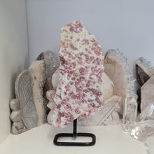 Load image into Gallery viewer, Pink Tormaline in Quartz in Stand