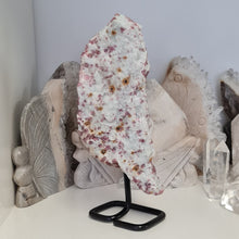 Load image into Gallery viewer, Pink Tormaline in Quartz in Stand