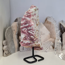 Load image into Gallery viewer, Pink Tormaline in Quartz in Stand