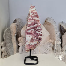 Load image into Gallery viewer, Pink Tormaline in Quartz in Stand