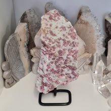 Load image into Gallery viewer, Pink Tormaline in Quartz in Stand