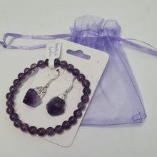 Load image into Gallery viewer, Amethyst Bracelet and Ear-rings Set