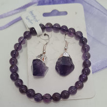 Load image into Gallery viewer, Amethyst Bracelet and Ear-rings Set