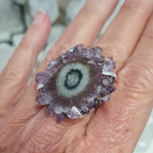 Load image into Gallery viewer, Amethyst Stalactite Slice Ring