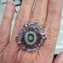 Load image into Gallery viewer, Amethyst Stalactite Slice Ring