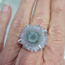 Load image into Gallery viewer, Amethyst Stalactite Slice Ring