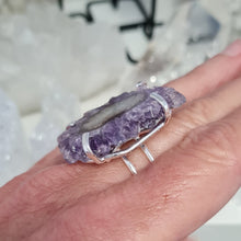 Load image into Gallery viewer, Amethyst Stalactite Slice Ring