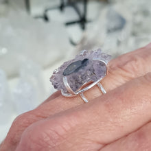 Load image into Gallery viewer, Amethyst Stalactite Slice Ring