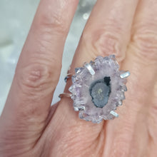 Load image into Gallery viewer, Amethyst Stalactite Slice Ring