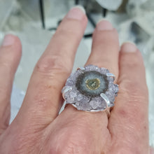 Load image into Gallery viewer, Amethyst Stalactite Slice Ring