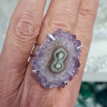 Load image into Gallery viewer, Amethyst Stalactite Slice Ring