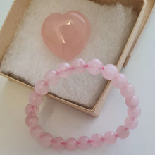 Load image into Gallery viewer, Rose Quartz Bracelet and Heart Boxset