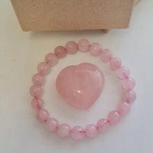 Load image into Gallery viewer, Rose Quartz Bracelet and Heart Boxset