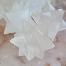 Load image into Gallery viewer, Selenite 12 point Merkaba Star