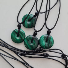 Load image into Gallery viewer, Malachite Pi, Donut Pendant