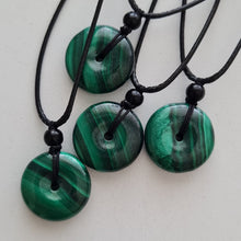 Load image into Gallery viewer, Malachite Pi, Donut Pendant