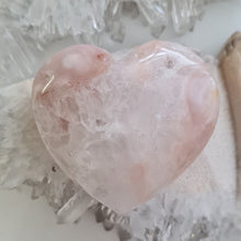 Load image into Gallery viewer, Pink Amethyst X Flower Agate Heart