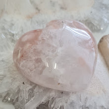 Load image into Gallery viewer, Pink Amethyst X Flower Agate Heart