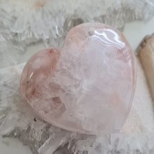 Load image into Gallery viewer, Pink Amethyst X Flower Agate Heart