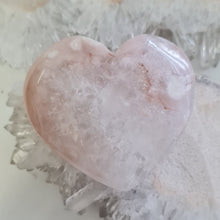 Load image into Gallery viewer, Pink Amethyst X Flower Agate Heart