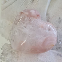 Load image into Gallery viewer, Pink Amethyst X Flower Agate Heart