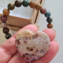 Load image into Gallery viewer, Ocean Jasper Bracelet and Heart Boxset