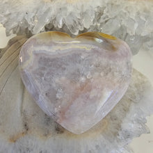 Load image into Gallery viewer, Pink Amethyst X Flower Agate Heart