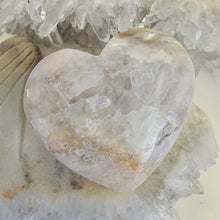 Load image into Gallery viewer, Pink Amethyst X Flower Agate Heart