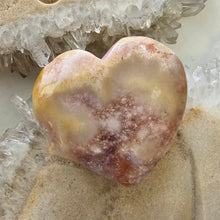 Load image into Gallery viewer, Pink Amethyst X Flower Agate Heart