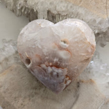 Load image into Gallery viewer, Pink Amethyst X Flower Agate Heart