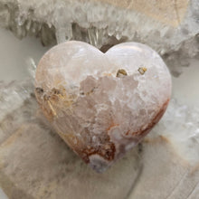 Load image into Gallery viewer, Pink Amethyst X Flower Agate Heart