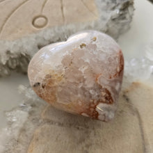 Load image into Gallery viewer, Pink Amethyst X Flower Agate Heart